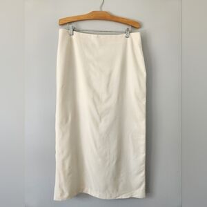 Talbots Cream Wool Lined Maxi Skirt Sz 14